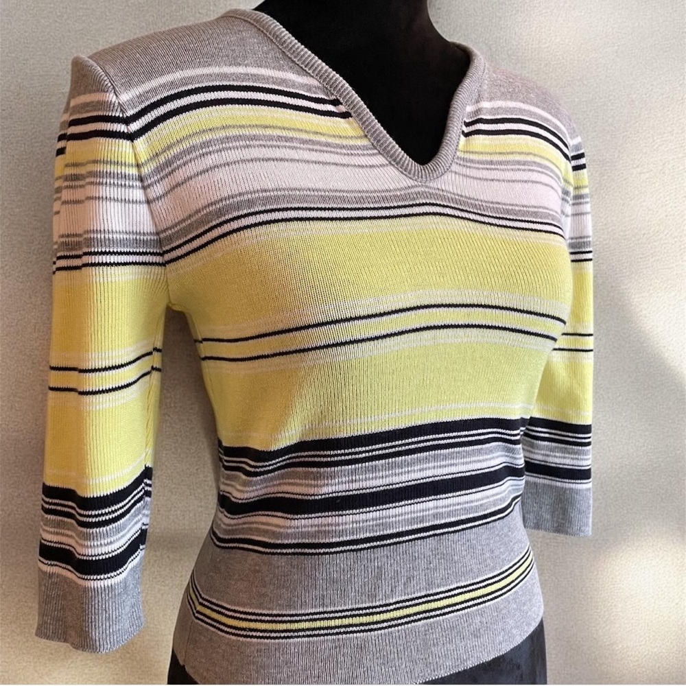 Sporty y2k striped knit top